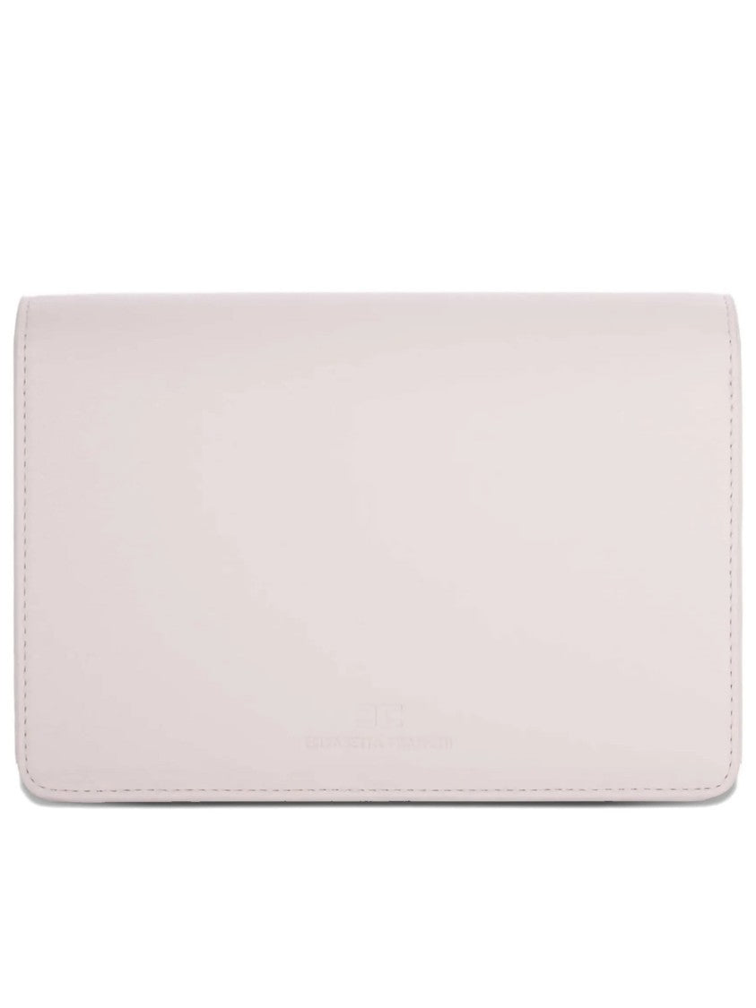 Elisabetta Franchi Rectangular Pink Smooth Geometric Clasp Clutch