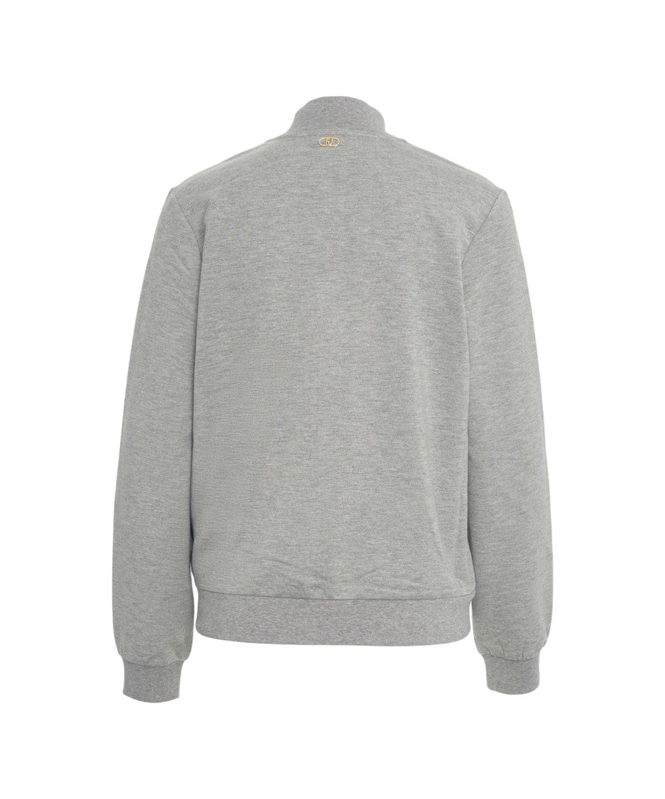 Liu Jo Knit Sweatshirt With Pearl Embellished Shoulders