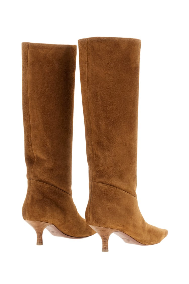 Paris Texas Cognac Rose Suede Knee-High Boots
