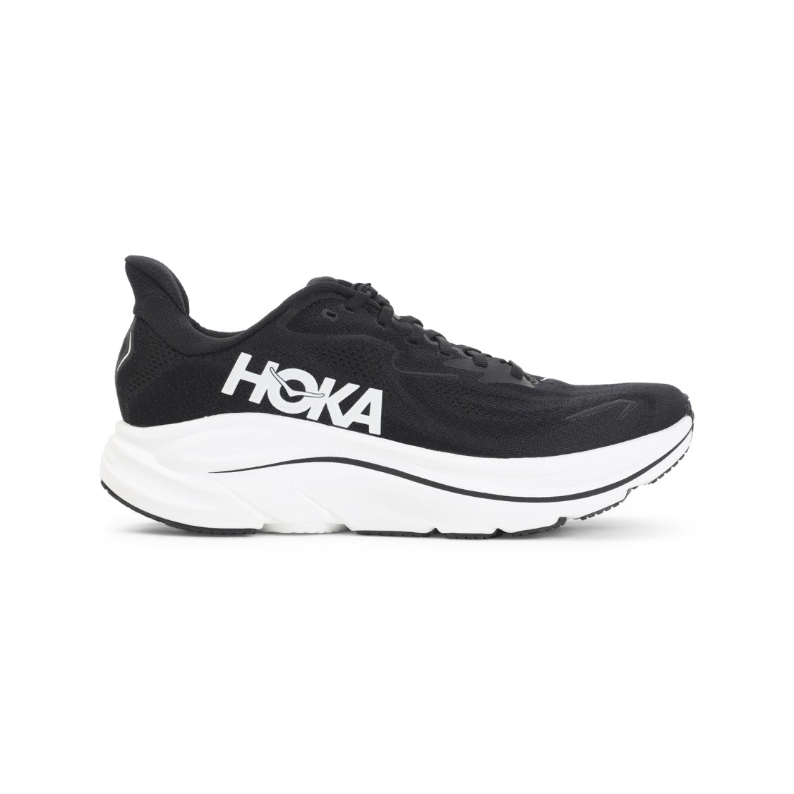Hoka Black Jacquard Knit Sneakers With Reflective Details And Metarocker Technology