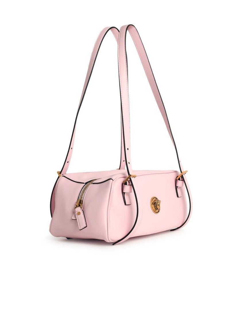 Versace 'Emblème' Pink Nappa Leather Bowling Bag