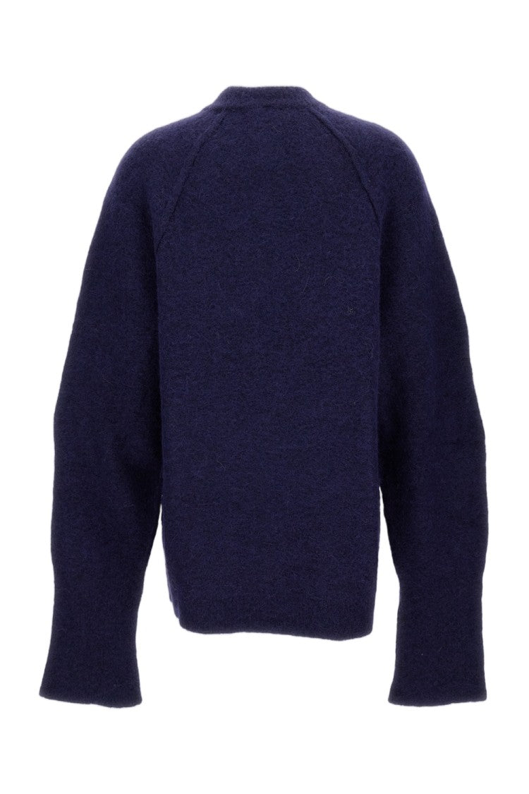 Jejia Crew Neck Wool Blend Sweater With Raglan Sleeves And Kangaroo Pocket