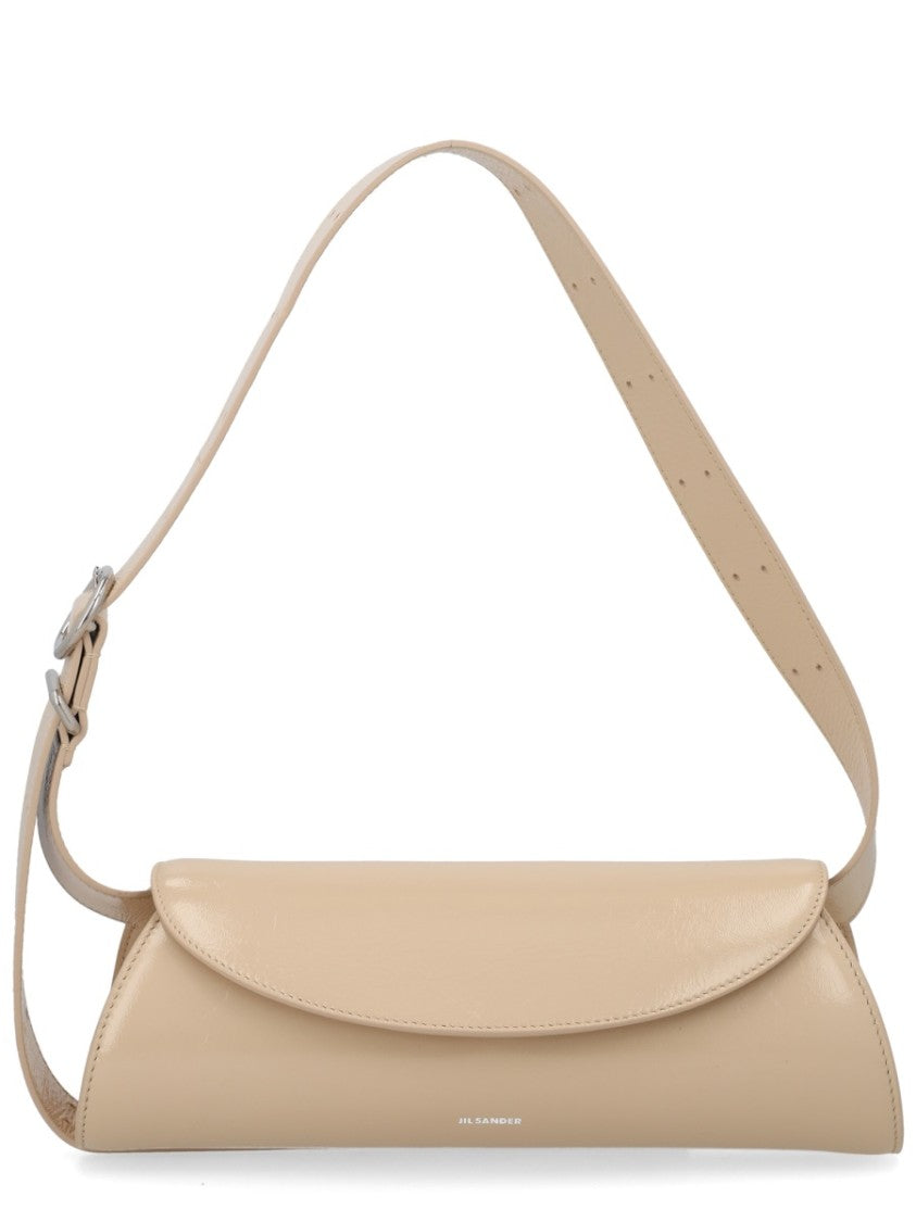 Jil Sander Small Cannoli Leather Curved Shoulder Bag