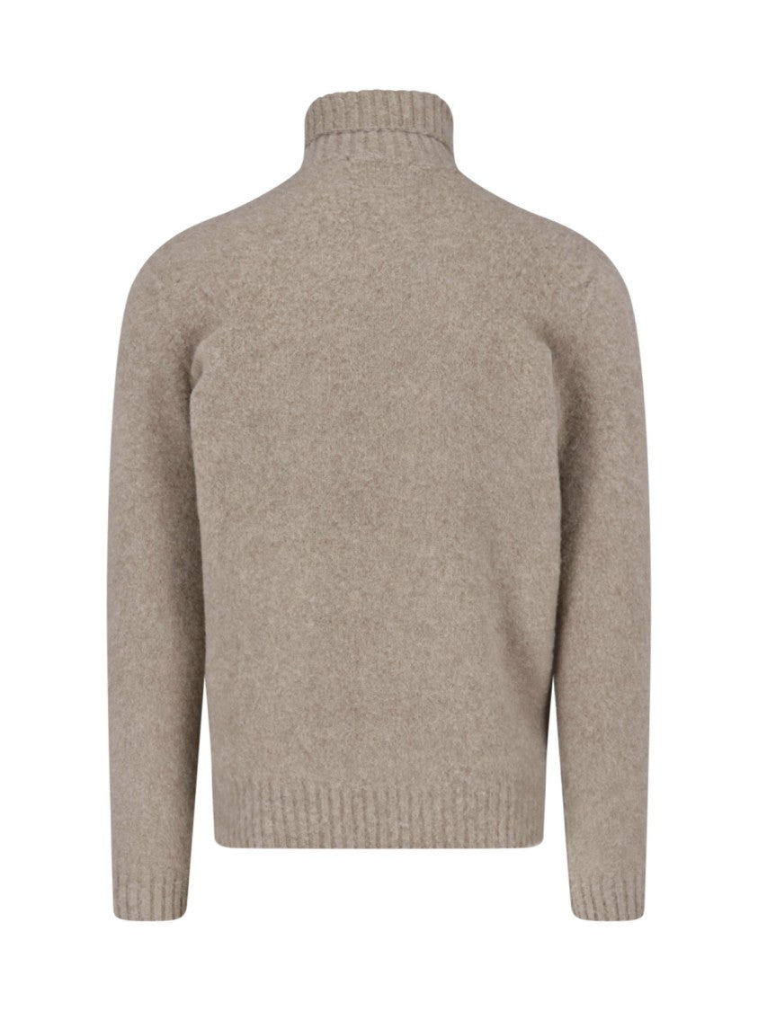 Drumohr Textured Knit Sweater With High Turtleneck