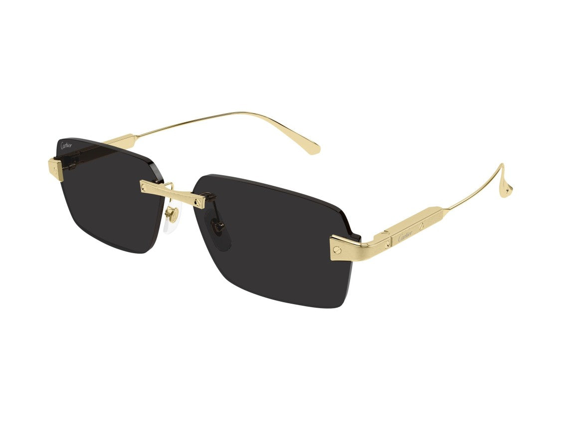 Cartier Gold Ct0652s Rimless Square Metal Sunglasses
