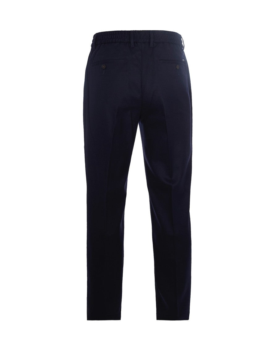 Emporio Armani Navy Blue Virgin Wool Trousers