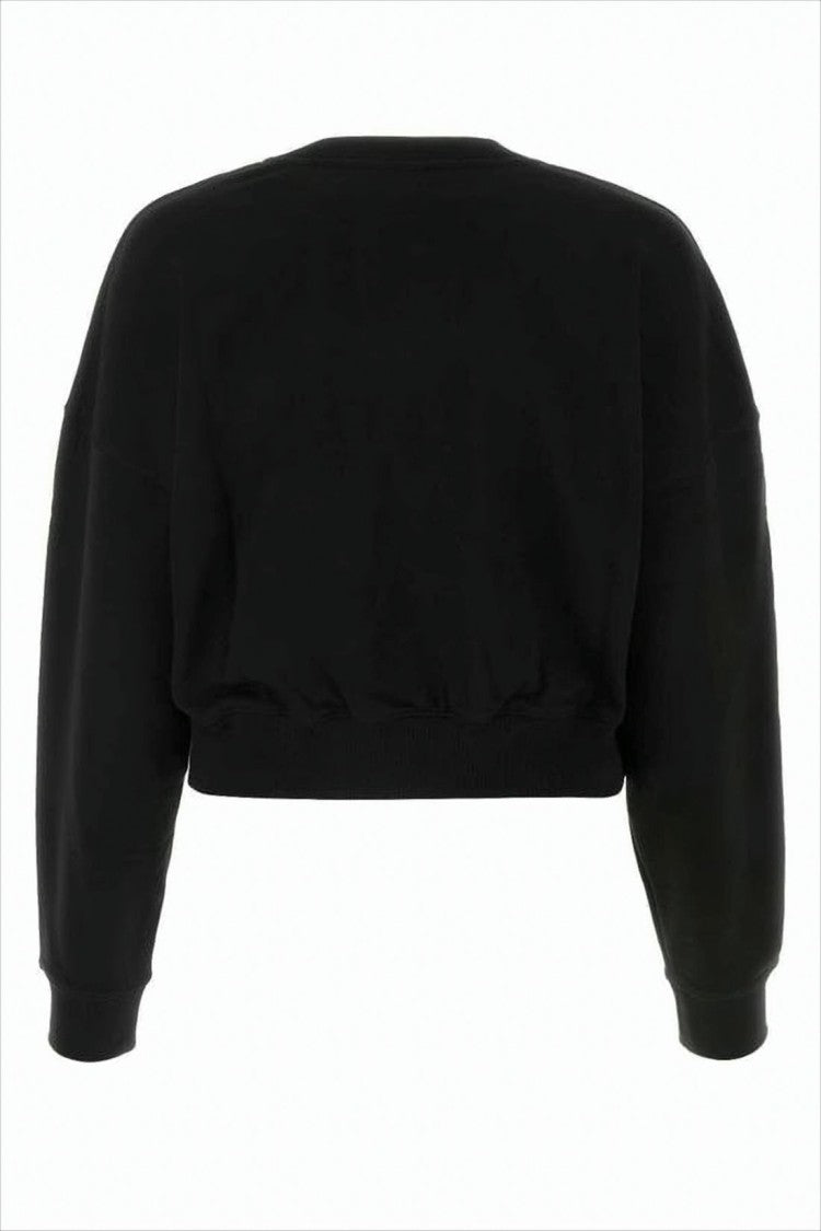 Kenzo Cropped Long-Sleeve Top With Floral Emblem And Gathered Hem