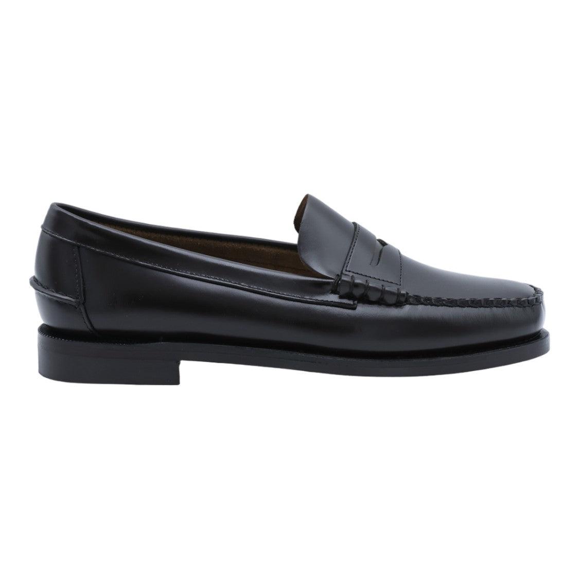 Sebago Polished Leather Penny Loafers With Stitched Detailing