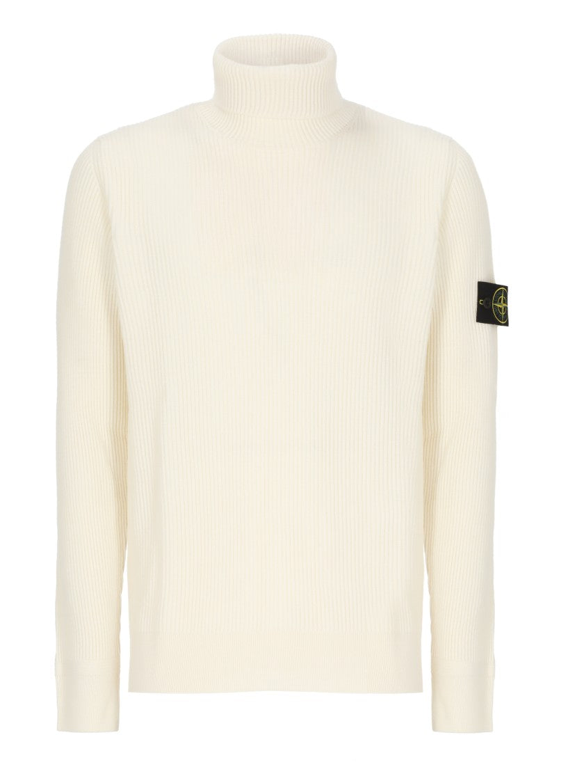 Stone Island Ivory Wool Sweater