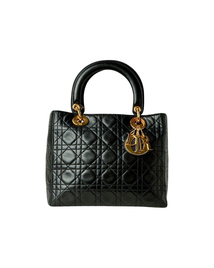 Dior Lady Vintage Cannage Medium Black