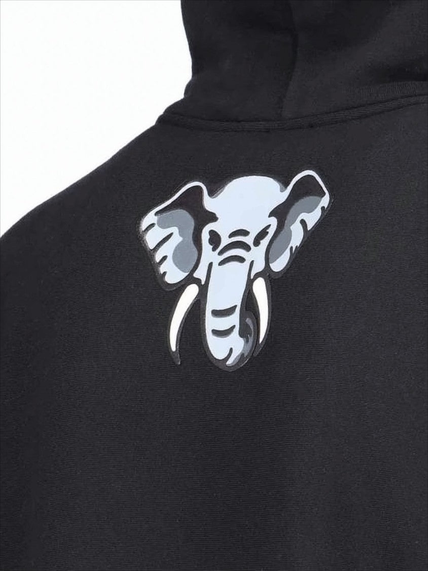 Kenzo Bold Logo Patch Black Cotton Hoodie