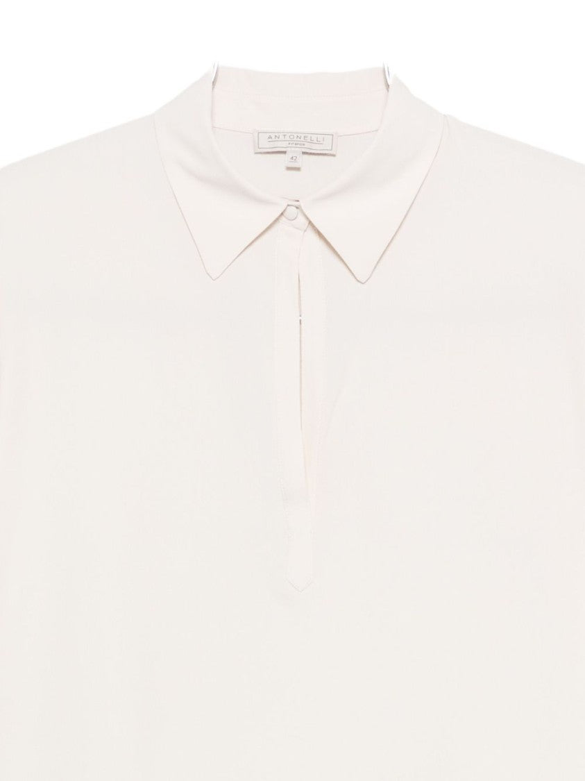 Antonelli Fitted White Shirt With Concealed Button Placket