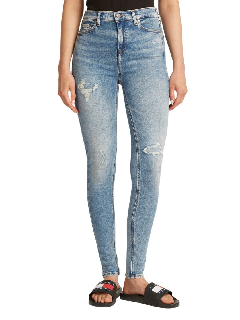 Tommy Jeans Mid-Rise Skinny Jeans With Distressed Details