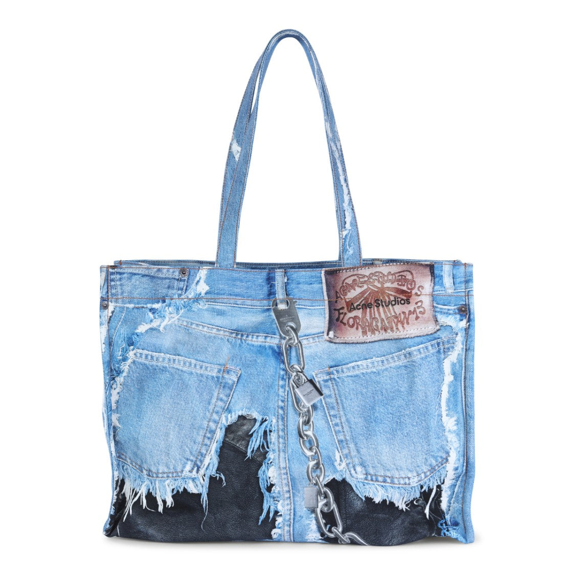 Acne Studios Large Distressed Denim Tote