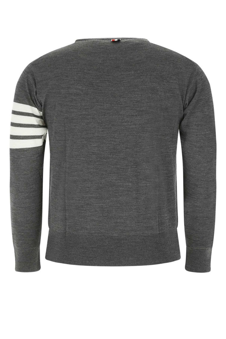 Thom Browne Melange Grey Wool Sweater