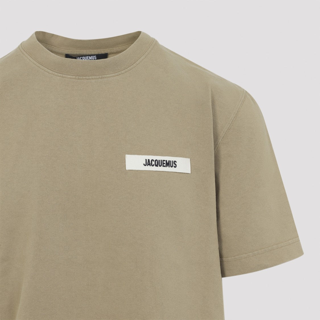 Jacquemus Dark Beige Cotton Le T-Shirt Grosgrain T-Shirt