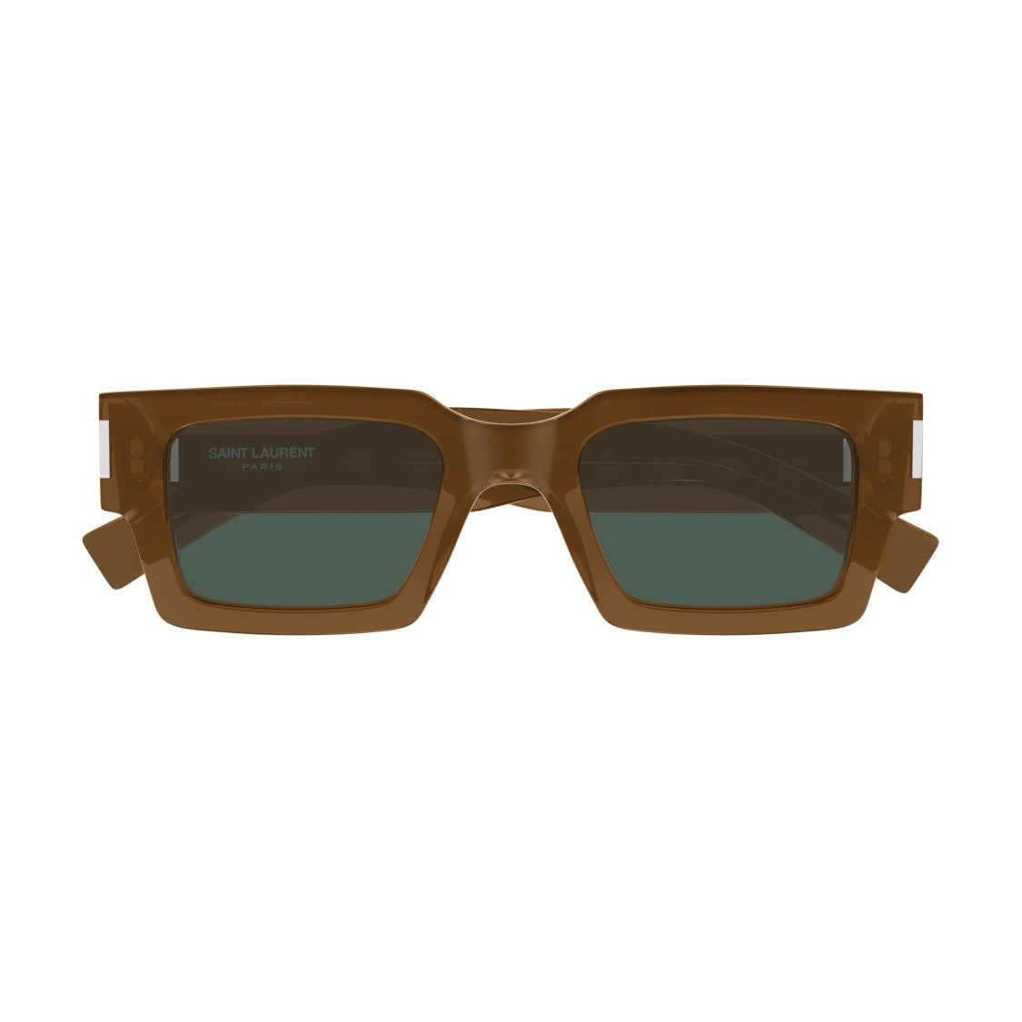 Saint Laurent Rectangular Acetate Sunglasses With Metallic Accents
