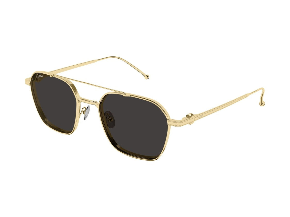 Cartier Gold Ct0618s Titanium Geometric Sunglasses