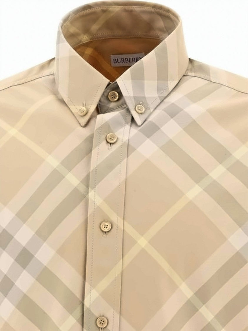 Burberry Short-Sleeved Button-Up Shirt With Classic Check Pattern