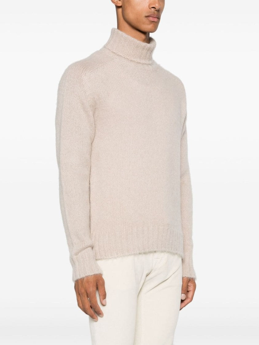 Tom Ford Mohair Turtleneck Sweater With Ribbed Detailing