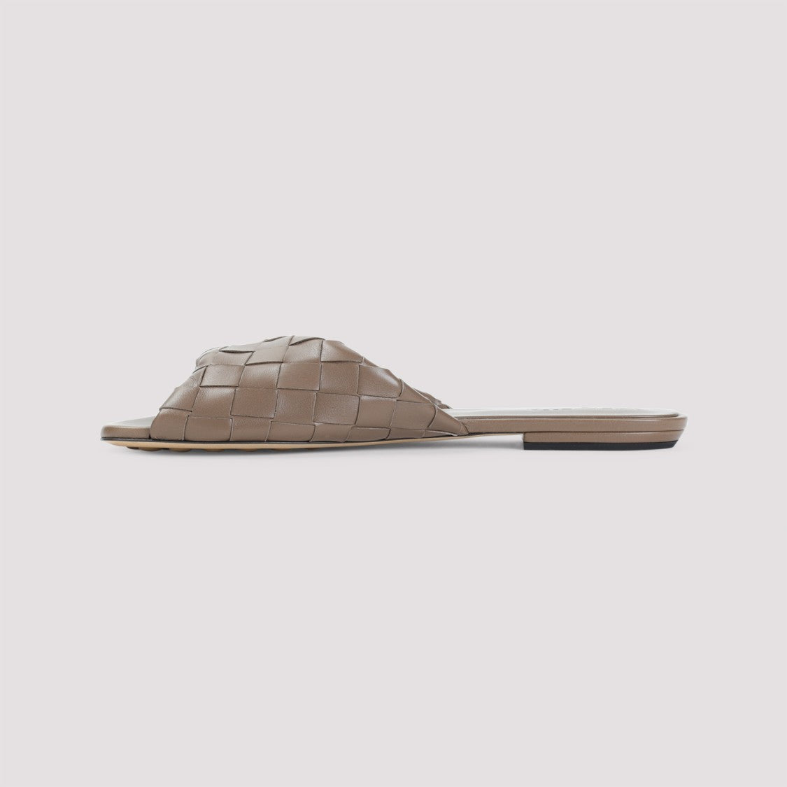 Bottega Veneta Woven Brown Leather Flat Sandals
