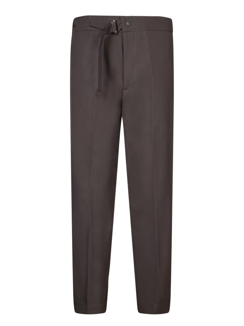 Costumein Tailored Brown Trousers With Adjustable Waistband And Versatile Design