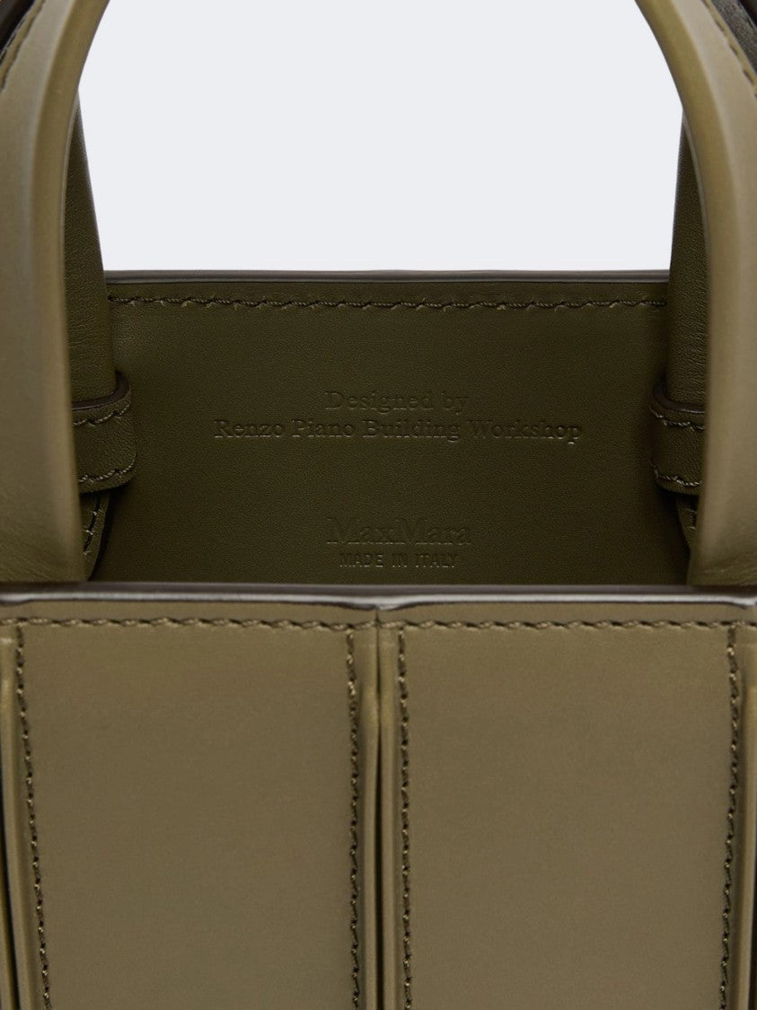 Max Mara Structured Handbag With Vertical Stitched Panels And Adjustable Strap