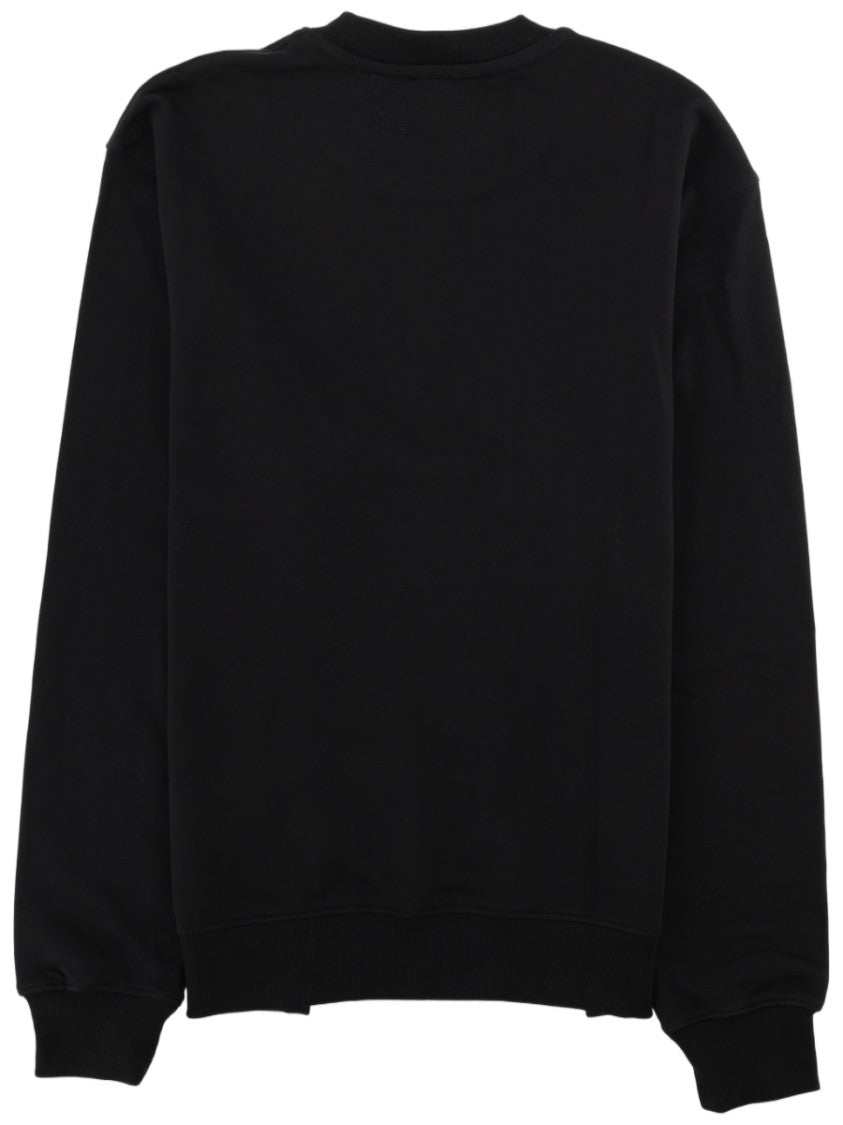 Versace Jeans Couture Baroque Graphic Black Cotton Sweatshirt