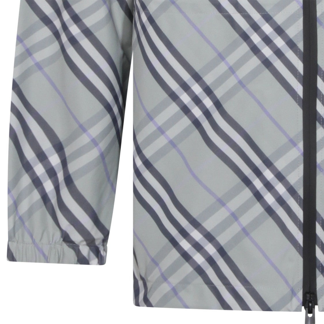 Burberry Light Grey Hooded Check Jacket