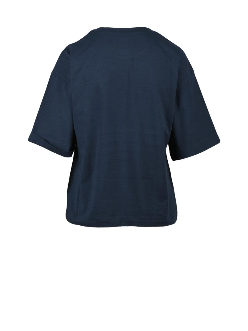 Alpha Studio Dark Blue Cotton Elastane T-Shirt