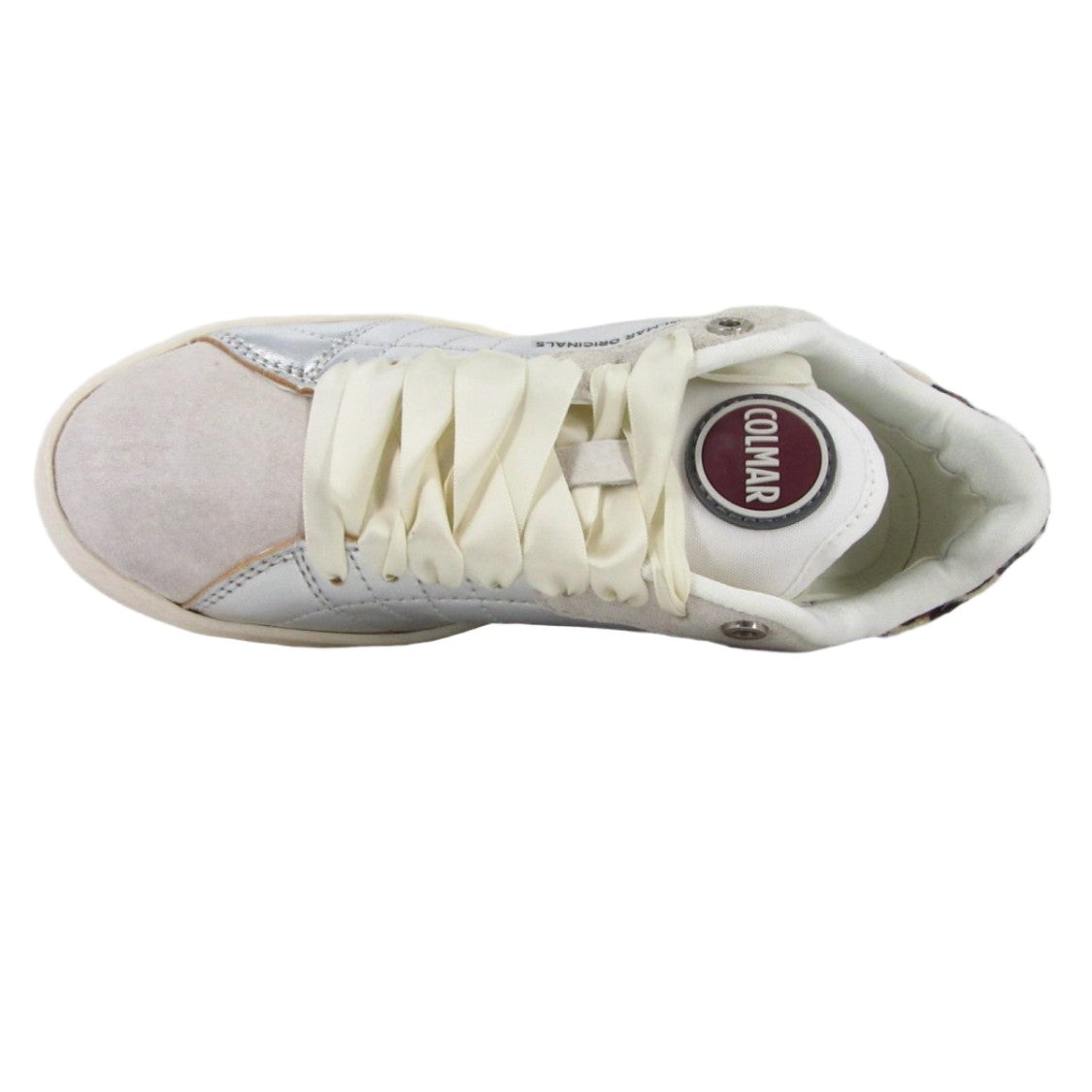 Colmar Originals Metallic Silver And Beige Suede Low-Top Shoes