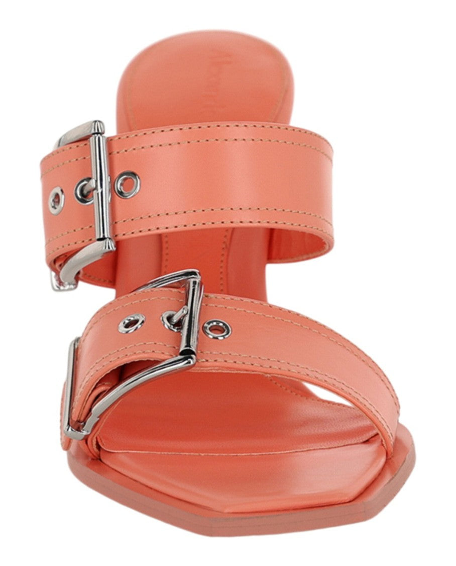 Alexander Mcqueen Boxcar Leather Heel Sandals