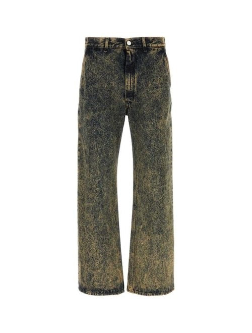 Marni Wide-Leg Denim Pants With Unique Acid-Wash Effect