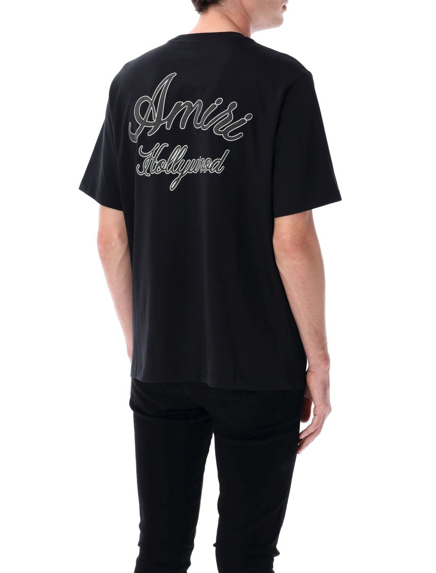 Amiri Hollywood Motif Cotton T-Shirt With Ribbed Neckline