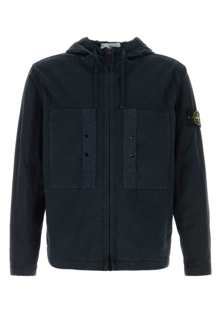 Stone Island Navy Blue Stretch Cotton Jacket
