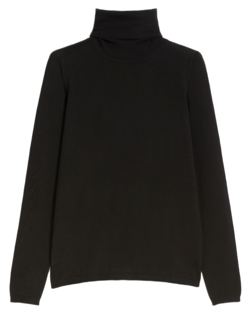 Max Mara Lightweight Black Turtleneck Sweater With High Neckline