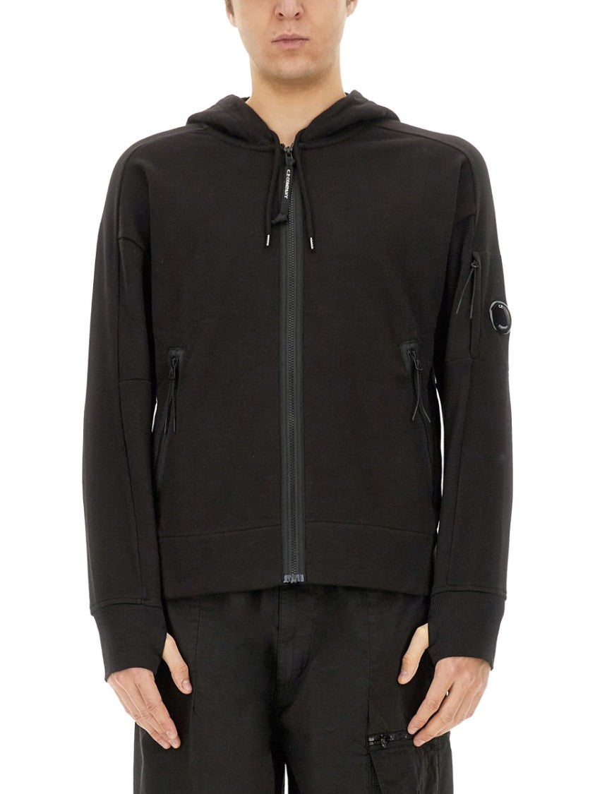 C.P. Company Black Zip Sweatshirt With Hood