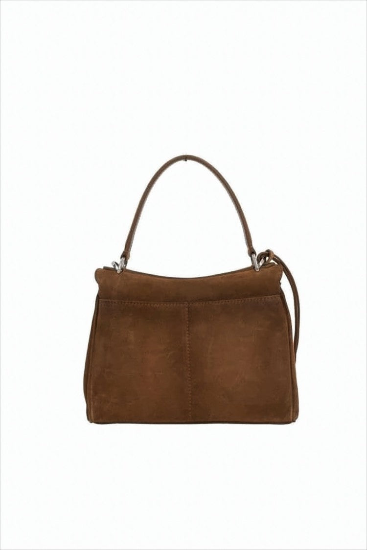 Balenciaga Medium Suede Crossbody Bag With Lambskin Lining