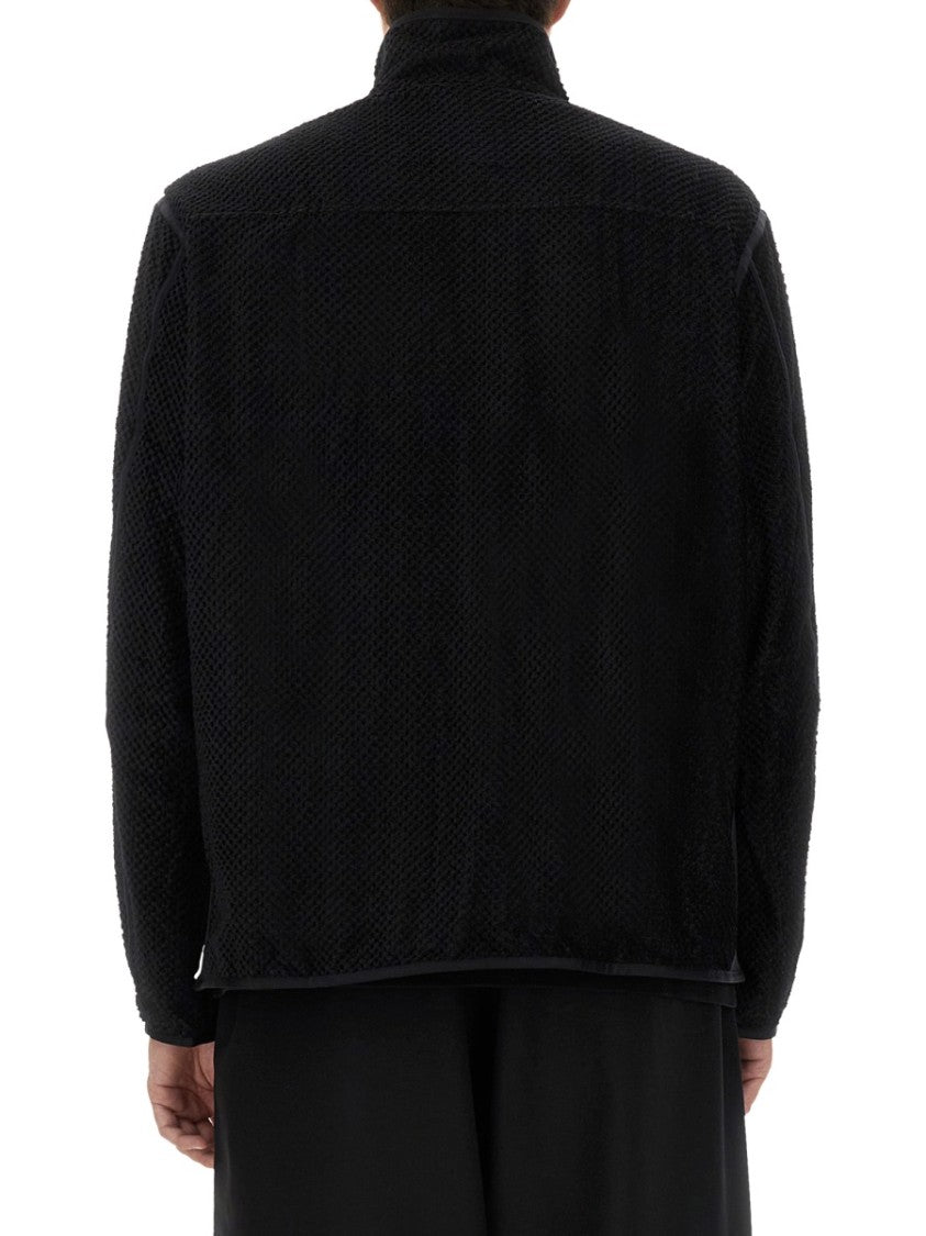 Y-3 Textured High Collar Zip-Through Knit