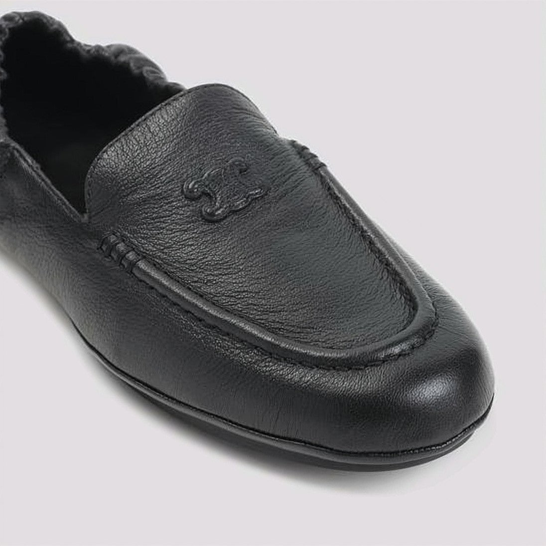 Celine Goat Leather Loafers With Rounded Toe And Elasticized Back