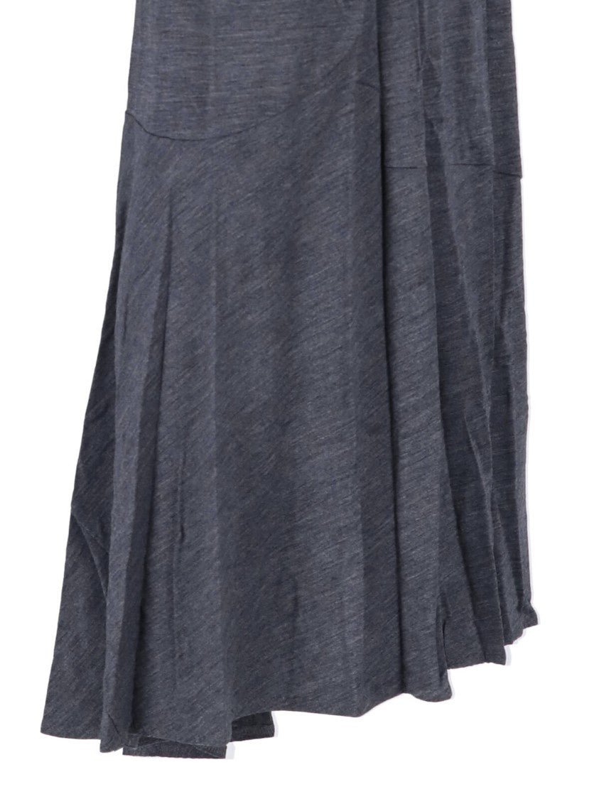 Junya Watanabe Textured Grey Wool Midi Skirt With High Waist
