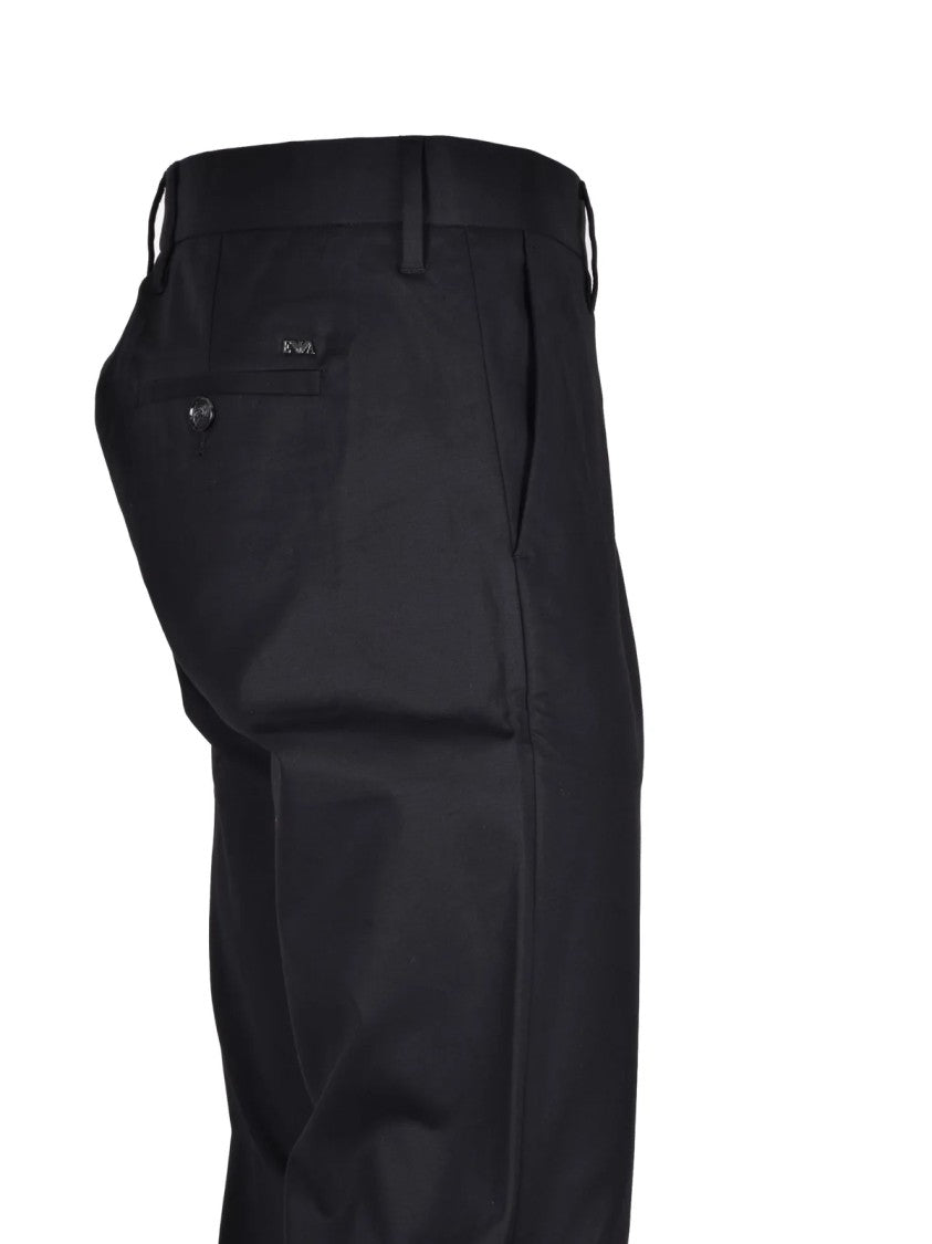 Emporio Armani Black Stretch Cotton Pants