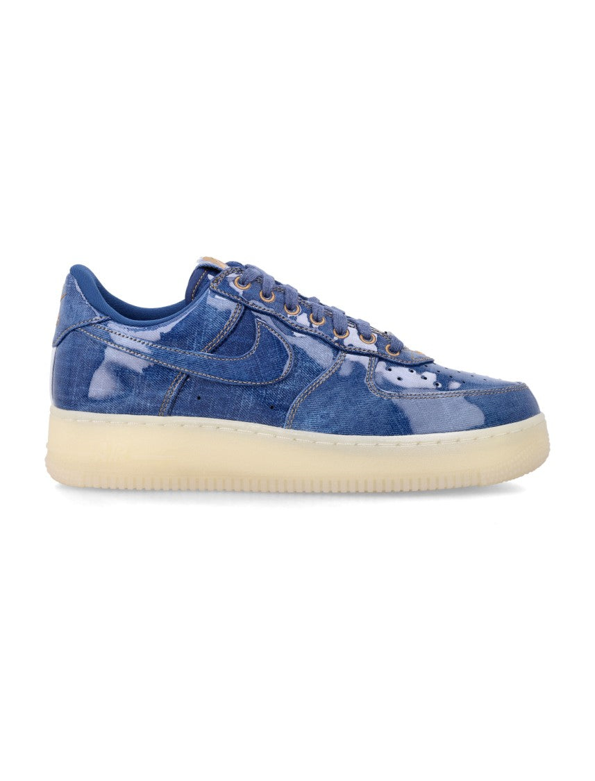 Nike Air Force One Glossy Coated Denim Low-Top Sneakers