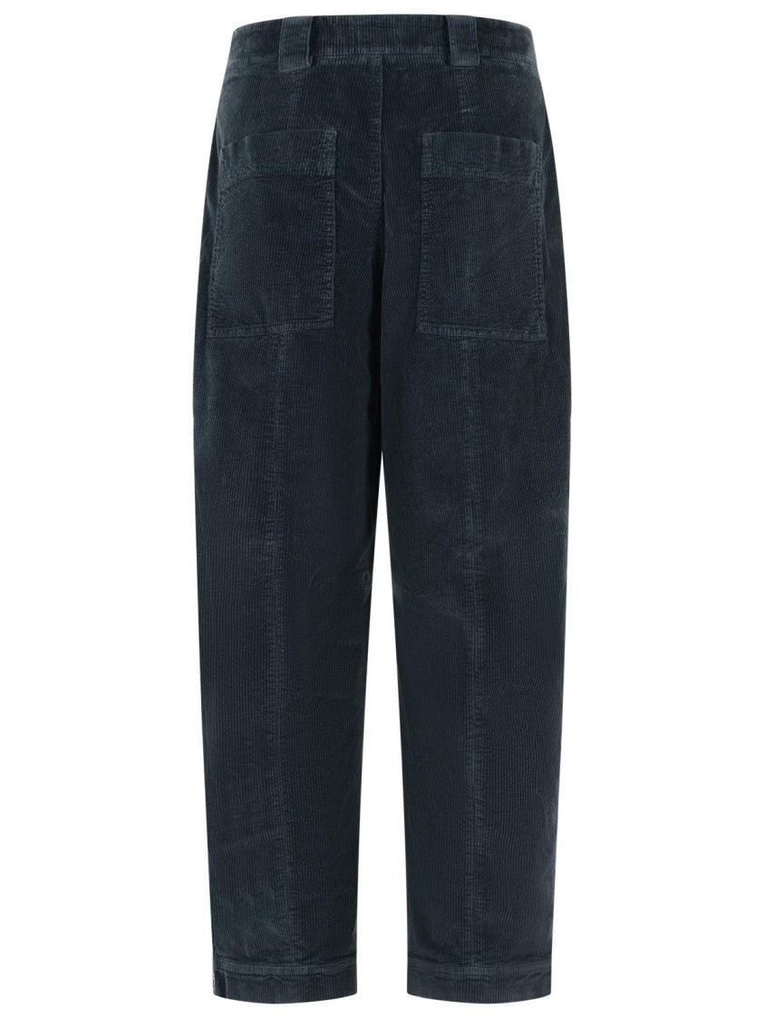 Closed Relaxed Fit Wide Loop Pants With Adjustable Hem