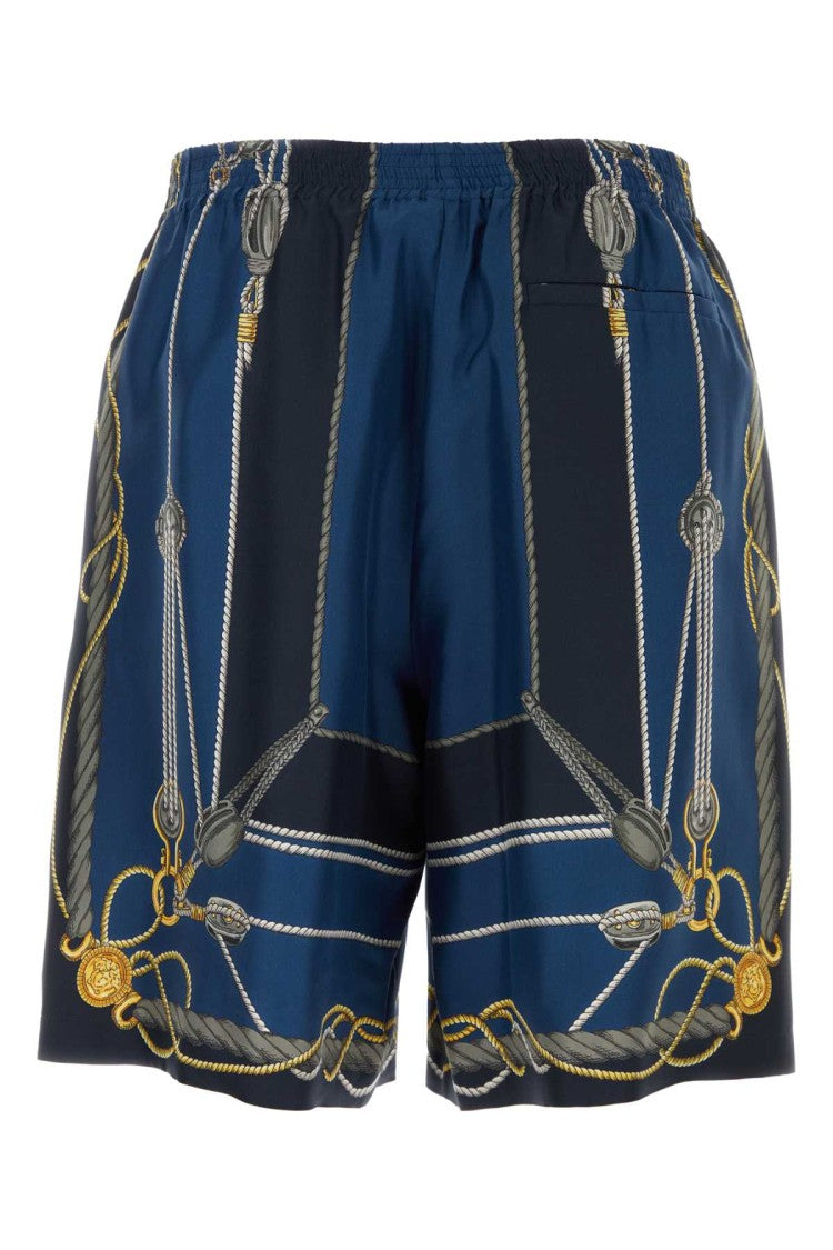 Versace Printed Silk Bermuda Shorts