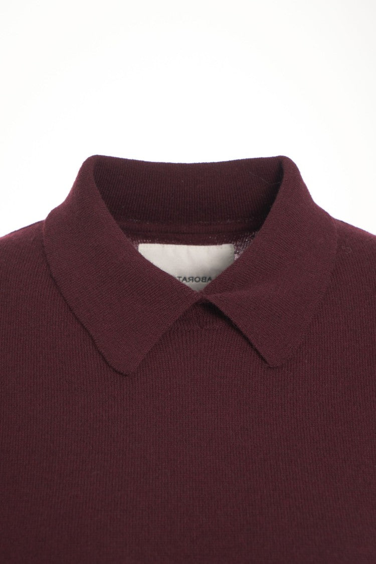 Jeio Knit Polo Top With Classic Collar And Ribbed Edges