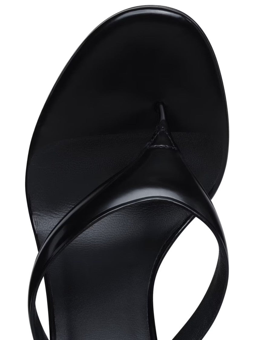 Alaïa Black Minimalist Pointed Thong Sandals