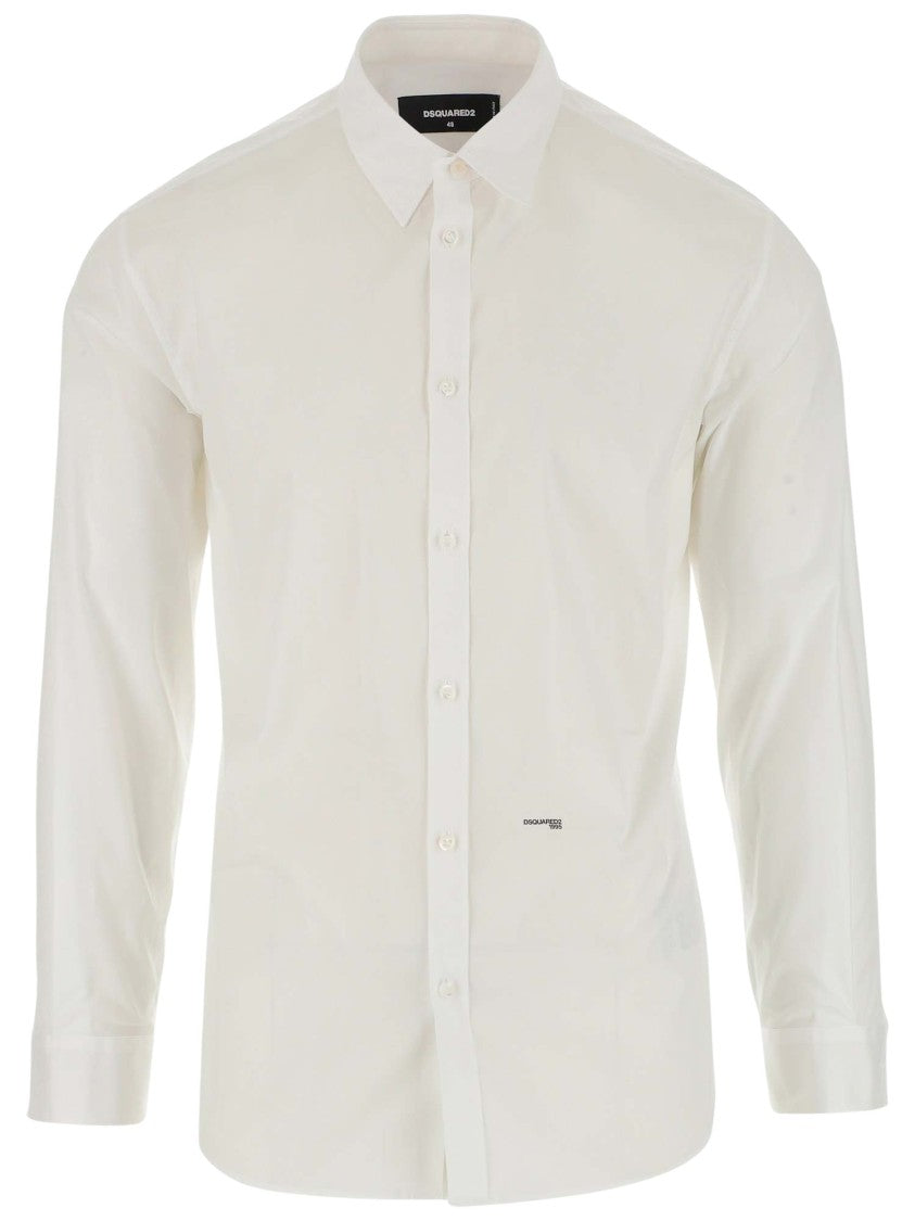 Dsquared2 Stretch Cotton Shirt With Logo