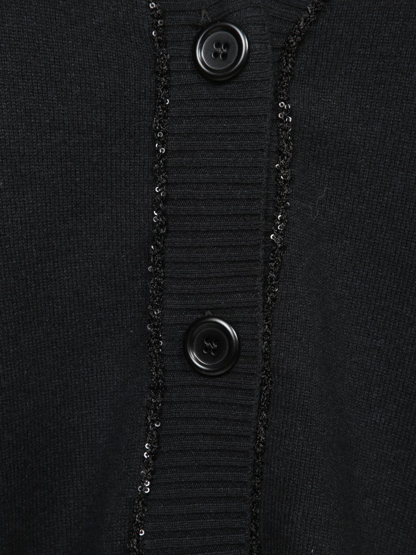 Fabiana Filippi Black Cardigan With V-Neckline