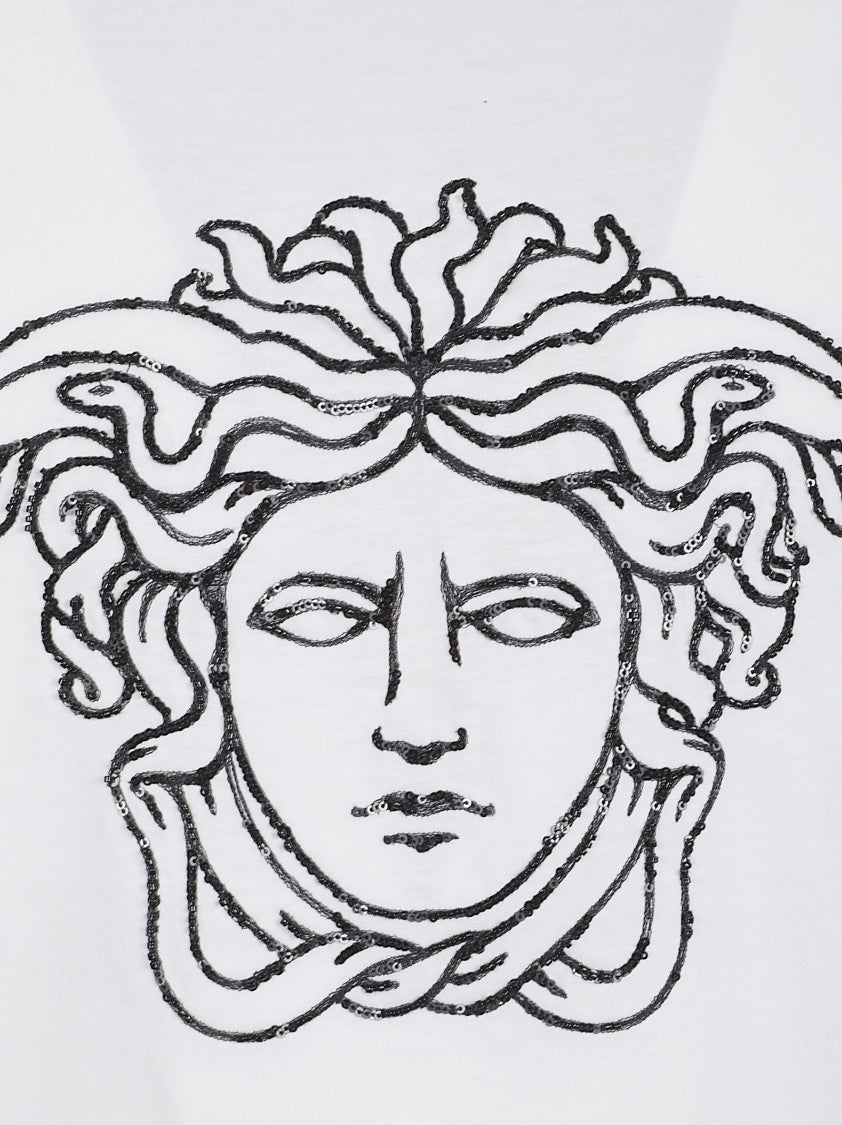 Versace Iconic Medusa Head Graphic White T-Shirt